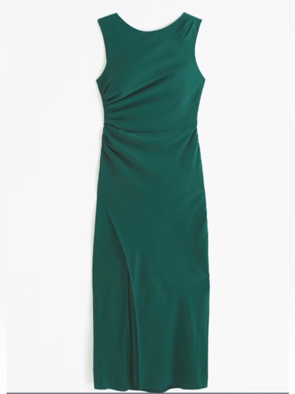 Abercrombie & Fitch Draped High Neck Shell Open Back Midi Dress Green Size L